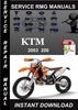 Thumbnail 2003 KTM 200 Service Repair Manual Download