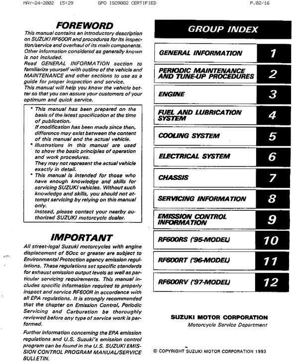 Product picture 1995 Suzuki RF600 Service Repair Manual Download