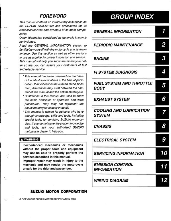 Product picture 2003 Suzuki GSX-R1000 Service Repair Manual Download