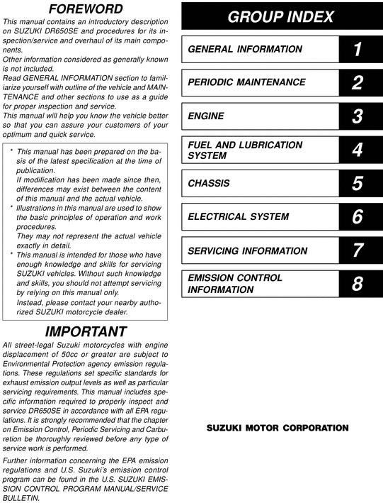 Product picture 2004 Suzuki DR650SE Service Repair Manual Download