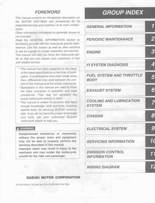 Product picture 2004 Suzuki GSXR600 Service Repair Manual Download