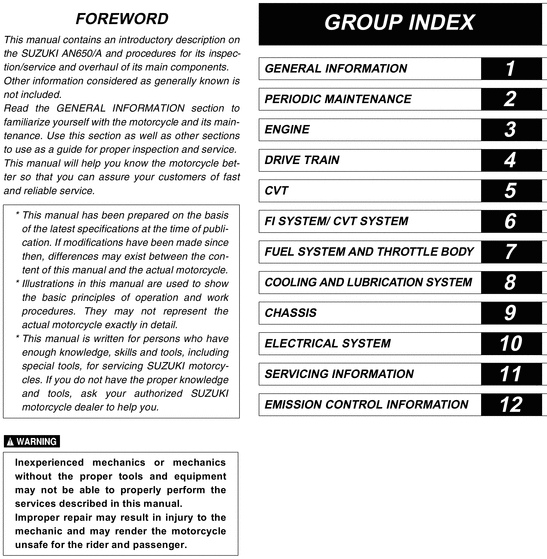 Product picture 2006 Suzuki AN650 Service Repair Manual Download