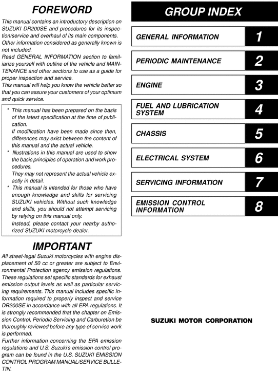Product picture 2006 Suzuki DR200SE Service Repair Manual Download