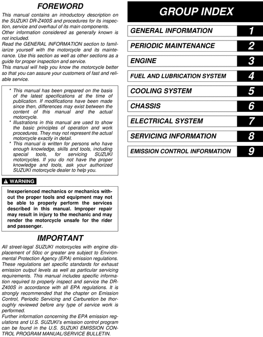 Product picture 2008 Suzuki DRZ400S Service Repair Manual Download