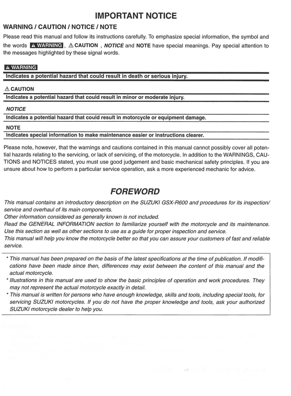 Product picture 2011 Suzuki GSXR600 Service Repair Manual Download