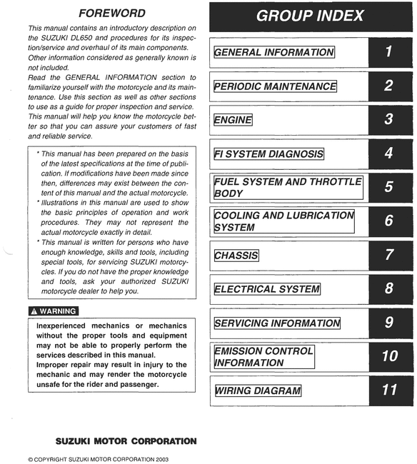 Product picture Suzuki DL650 Service Repair Manual Download
